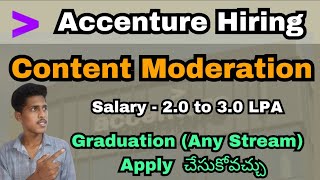 Accenture hiring for freshers  Content Moderation  Myview [upl. by Ardisj]