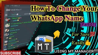 How To Change WhatsApp Name Tutorial 1 Part 1  Using MTManager  Sinhala  2021  CyberSika [upl. by Asa]