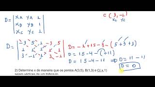 11 Curso de geometria analítica condição de alinhamento de três pontos geometria números [upl. by Dibru]