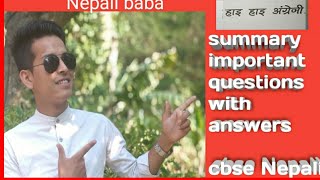 Nepali baba Nepali class 12 quothi hi angragy quot Katha sanggra summery [upl. by Aiker109]