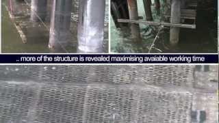 Jetty under deck access  innovative suspended scaffold replacement [upl. by Sonitnatsnok]