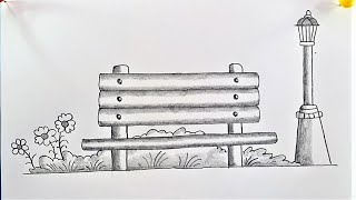 How to Park Bench  Bench Drawing Easy [upl. by Ttennej394]