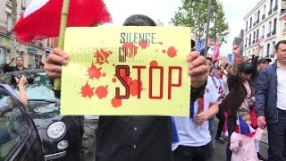 Aubervilliers manifestation de chinois contre la violence [upl. by Eiramana328]