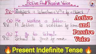 Active and Passive voice in English Grammar  present indefinite tense  active amp passive voice [upl. by Lebazej]