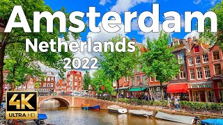 Amsterdam 2022 Netherlands Walking Tour 4k Ultra HD 60 fps  With Captions [upl. by Arait163]