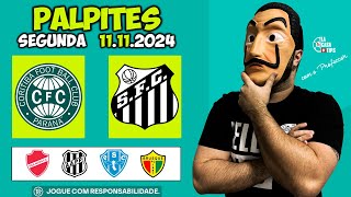 PALPITES DE FUTEBOL PARA O DIA 11 11 2024  BILHETE PRONTO SEGUNDA [upl. by Klehm446]