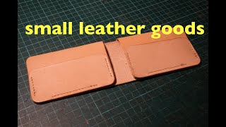 making a minimalist leather wallet leather crafting [upl. by Nicoline615]