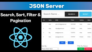 Implement Search Sort Filter amp Pagination using JSON Server in React [upl. by Sadowski]