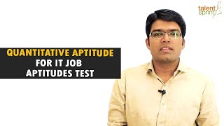 Quantitative Aptitude tricks and sample questions for IT Job Aptitude Test  TalentSprint [upl. by Suzie477]