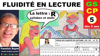 Exercices de fluidité en lecture 1ère année GS  CP avec la lettre R  5 [upl. by Aerdnaxela135]