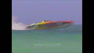 Vintage footage Offshore Powerboat Racing in Miami Beach 1990s YV Video Arcade [upl. by Avika]