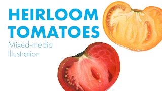 Illustrating Tomatoes  Watercolor timelapse painting [upl. by Niple]