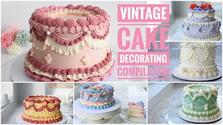 Vintage Cake Decorating  Satisfying Piping Compilation  How to Make Cake  Cake StyleTrend 2021 [upl. by Rimhsak]