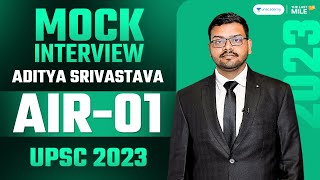 Aditya Srivastava Rank 1 IAS  UPSC 2023  UPSC 2023 Mock Interview  IAS Topper Interview [upl. by Volin]