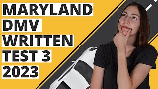 Maryland DMV Written Test 3 2023 60 Questions with Explained Answers [upl. by Nirrat]