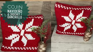 Cojín Navideño a Crochet  Ganchillo  TUTORIAL paso a paso PARTE 1  Christmas Crochet Projects [upl. by Aekal]