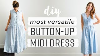 DIY  the MOST versatile buttonup dress [upl. by Aniret474]