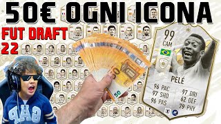 VINCI 50 EURO per OGNI ICONA FIFA 22  FUT DRAFT LEGGENDARIA CON PELE 99 OVERALL [upl. by Notlih]