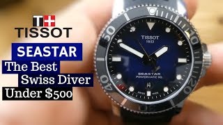 Tissot Seastar 1000 automatic Review 300m black blue dial Powermatic 80 [upl. by Traggat]