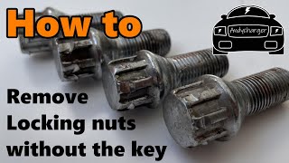 How to remove Locking wheel nut without a key  Audi TT [upl. by Eiramanig424]