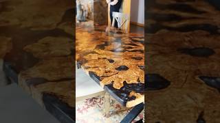 Massive custom olive wood table build wood epoxy woodworking custom olivewood resin art [upl. by Novelc443]