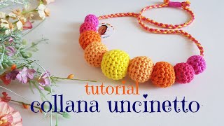 COLLANA UNCINETTO fai da te con SFERE 2020 tutorial uncinetto [upl. by Kamin]