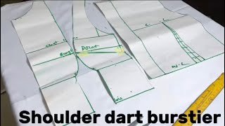 How to draft a shoulder dart burstier very beginners friendly [upl. by Ennaxxor]