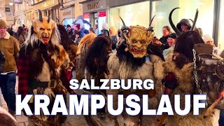 Krampuslauf in Salzburg 2023 Getreidgasse [upl. by Weinstein]