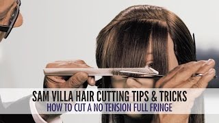 How To Cut A No Tension Full Fringe  Zoey Deschanel Bangs Tutorial [upl. by Theo]