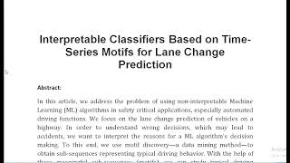 Interpretable Classifiers Based on Time Series Motifs for Lane Change Prediction [upl. by Luoar727]