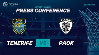 Iberostar Tenerife v PAOK  Press Conference  Basketball Champions League [upl. by Victor]