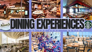 Wonder of the Seas Dining Venues Experiences whatwethought [upl. by Adnolay]