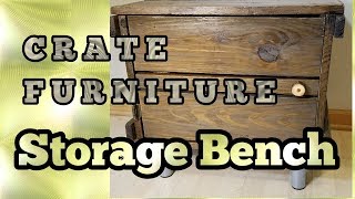 DIY Crate Furniture Storage Bench [upl. by Fadden]