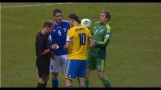 Only Zlatan Ibrahimovics quotnolookquot pass smacks into the face of Faroe Islands keeper [upl. by Franciska]