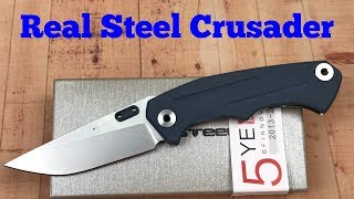 Real Steel 3701 Crusader framelock Knife Poltergeist Works design [upl. by Tricia]