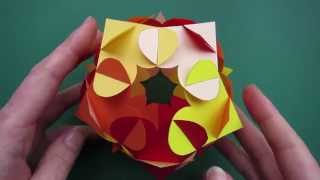 kusudama  sliceform  heart globe  tutorial  dutchpapergirl [upl. by Lemar103]