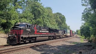 NS Thank You Railroaders Engine Leads 21W Past Old Farm Road [upl. by Lesoj70]