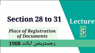 Section 28 to 31 Registration Act 1908  Place of Registration under Registration Act [upl. by Esir]