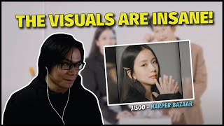 TOO CUTE  Jisoo Harpers Bazaar Korea Interview Reaction [upl. by Epillihp]