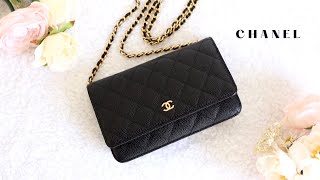 Chanel Wallet On Chain WOC  Unboxing What Fits Inside [upl. by Gawlas824]