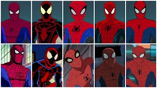 Origins of All Animated SpiderMan Suits  Marvels SpiderMan Remastered Side by Side [upl. by Ivanah]