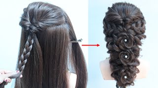 glamorous hairstyle for gown  hairstyle for long hair [upl. by Asseret665]