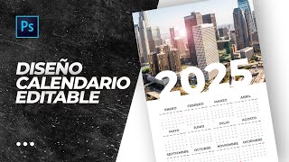 Plantilla Calendario 2025 descargable  Photoshop Tutorial  Wall Calendar [upl. by Raynata]