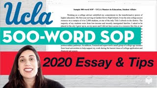 Statement of Purpose How to write a 500word SOP real example  UCLA Masters in Ed student 2020 [upl. by Dominique]