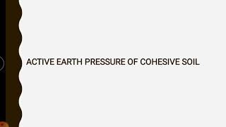 Active and passive pressure for cohesive soil [upl. by Shalne]