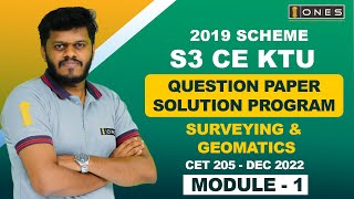 S3 KTU 2019 Scheme QP Solution  CE  SURVEYING AND GEOMATICS  CET205  Module 1  DEC 2022 [upl. by Renell606]