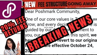 Poshmark fee struture changing again 102424 Reverting back to the original fee structure 20 [upl. by Margie]