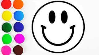 Como Dibujar y Colorear Emoji Feliz de Arco Iris  Aprende los Colores  Learn Colors  FunKeep [upl. by Norej]