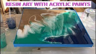 Resin Art With Acrylic Paints  Beach Effect First Layer by Arijana Lukic 11 [upl. by Asile811]