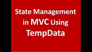 State Management in AspNet MVC with TempData [upl. by Fitalludba404]